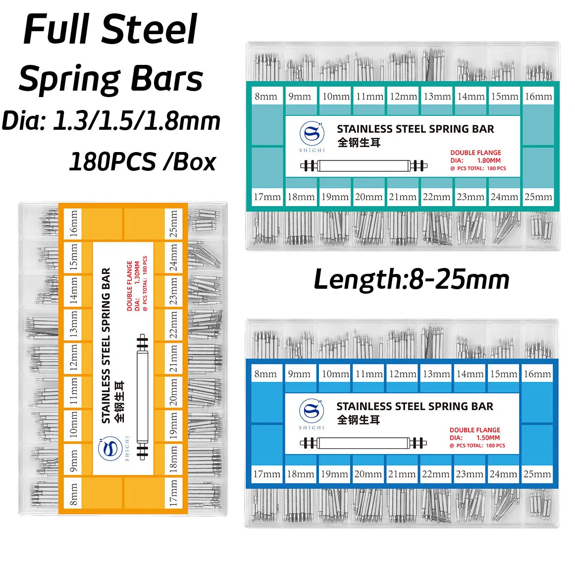180PCS 1.3mm 1.5mm 1.8mm Stain - Spring Bar Tool Set recension och pris