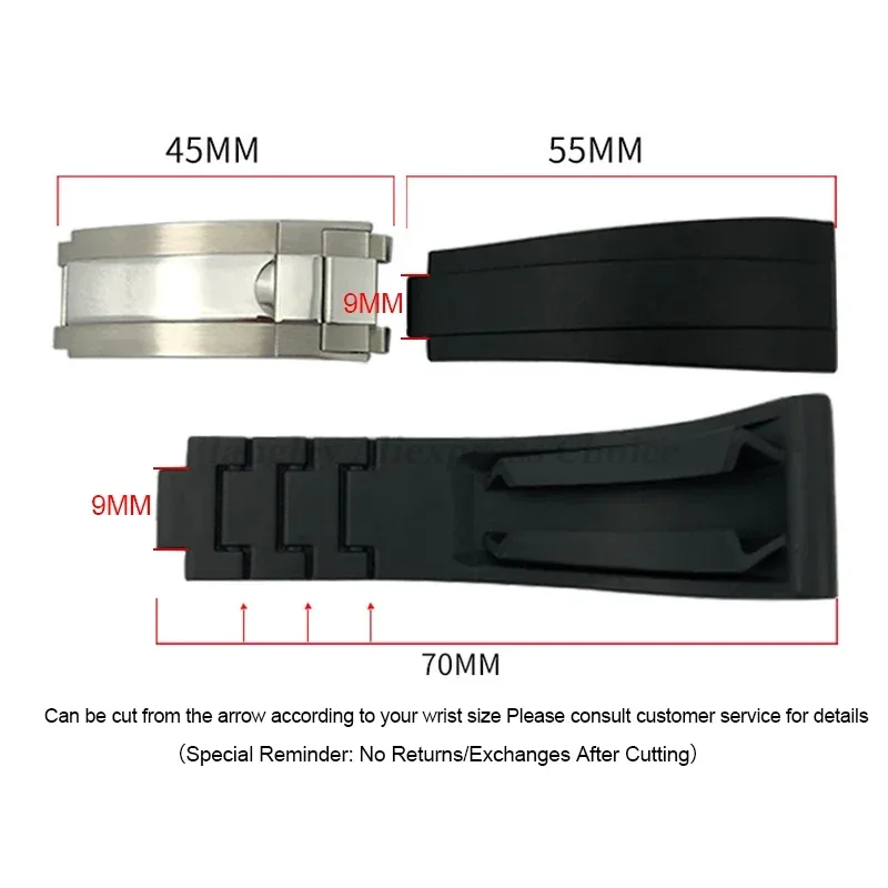 For Rolex Rubber Wrist Yacht D - Curved Spring Bar recension och pris