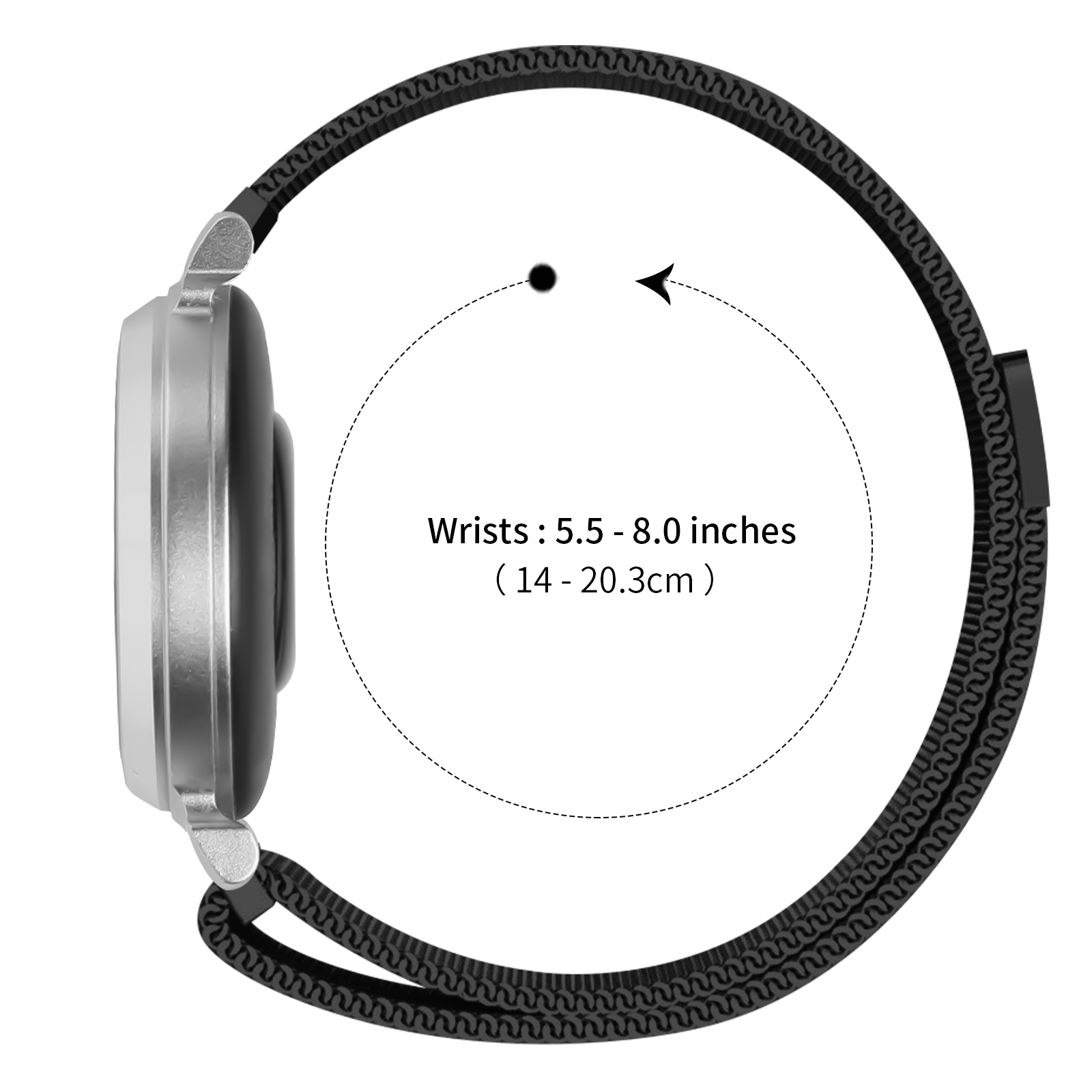 14mm Milanese Loop For Garmin  - Milanese Loop Magnetic recension och pris