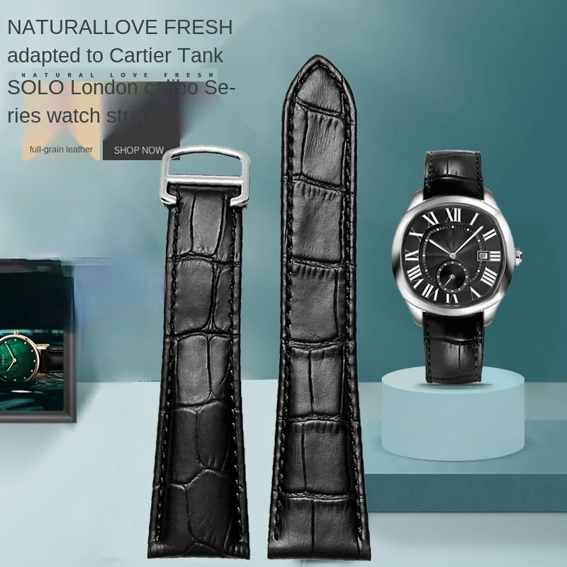 Watchband Genuine Leather Watc - Cartier Watch Tank recension och pris