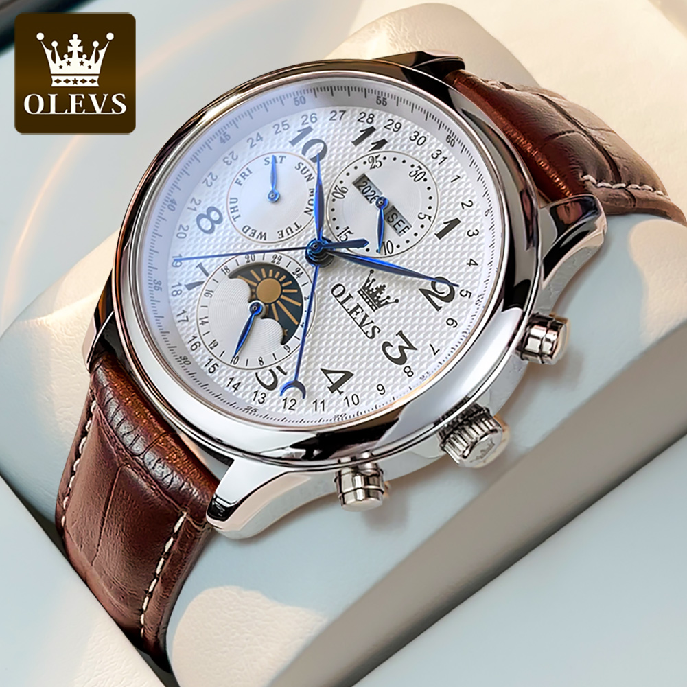 OLEVS 6667 Moon Phase Men's Wa - Seiko Watch Presage recension och pris