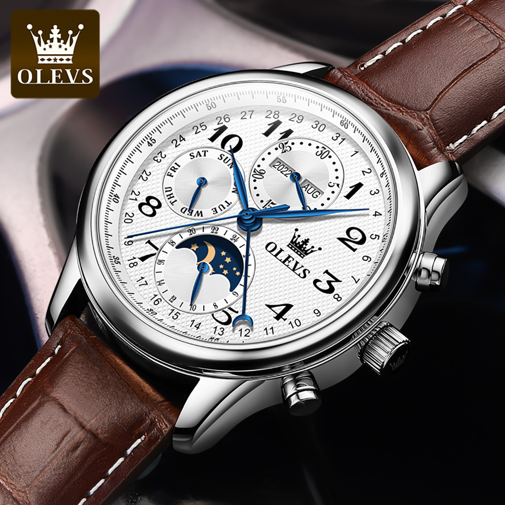 OLEVS 6667 Moon Phase Men's Wa - Seiko Watch Presage recension och pris