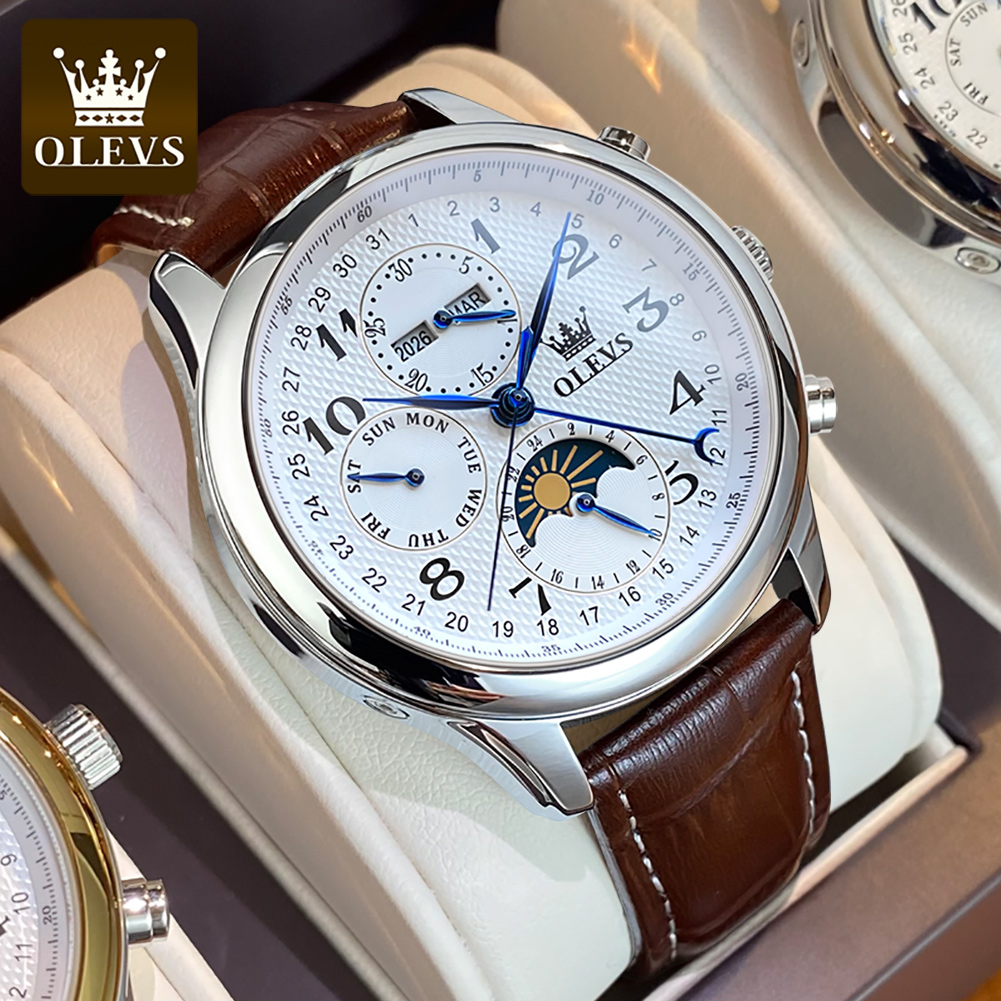 OLEVS 6667 Moon Phase Men's Wa - Seiko Watch Presage recension och pris