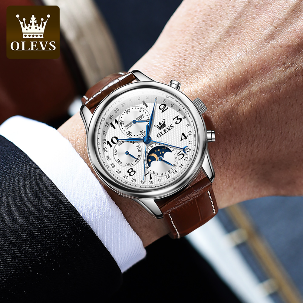 OLEVS 6667 Moon Phase Men's Wa - Seiko Watch Presage recension och pris
