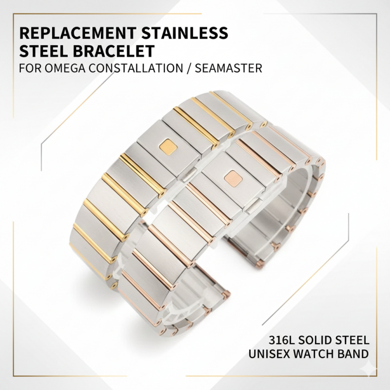 23/25mm Premium Solid 316L Sta - Omega Watch Constellation recension och pris